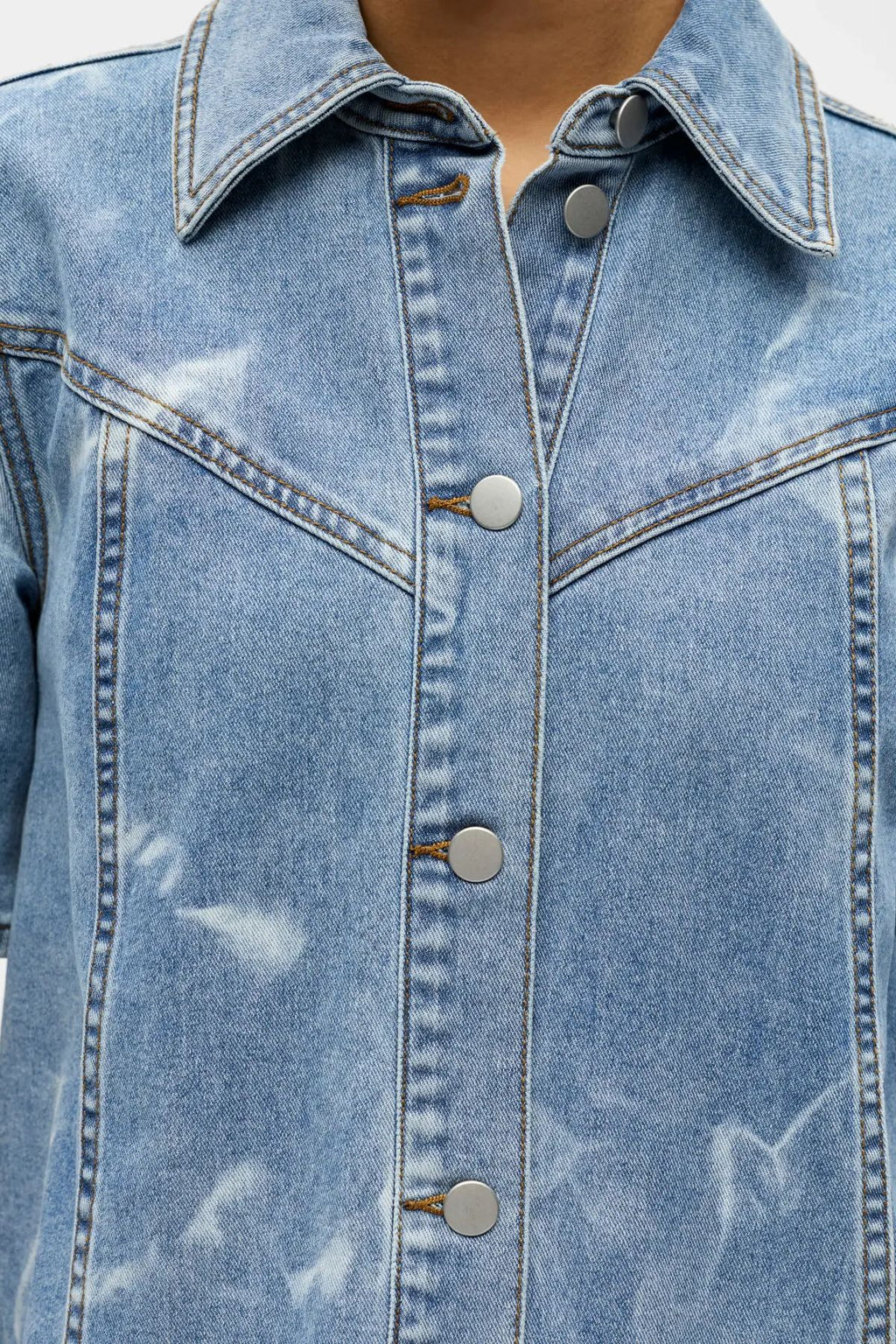 Claudia Short Denim Dress - Light Blue Denim