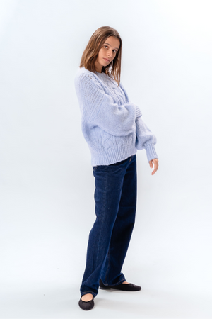 Emma Cable Knit - Himmelblå