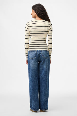 Mira New O-Neck Knit - Bjørk/Svart