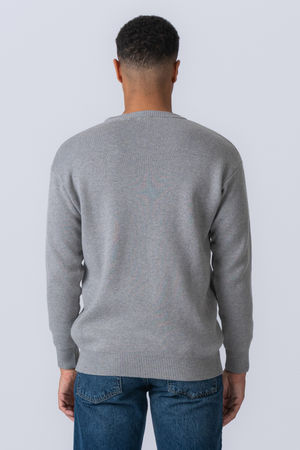 Crewneck Knit Sweater - Lys Grå