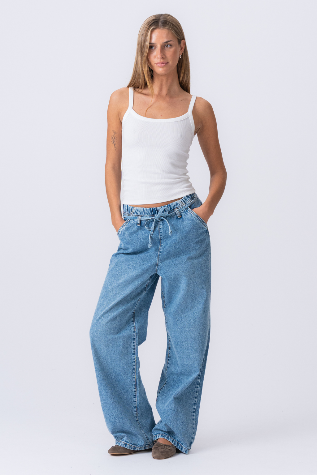 Nicole Baggy Jeans - Mellomblå
