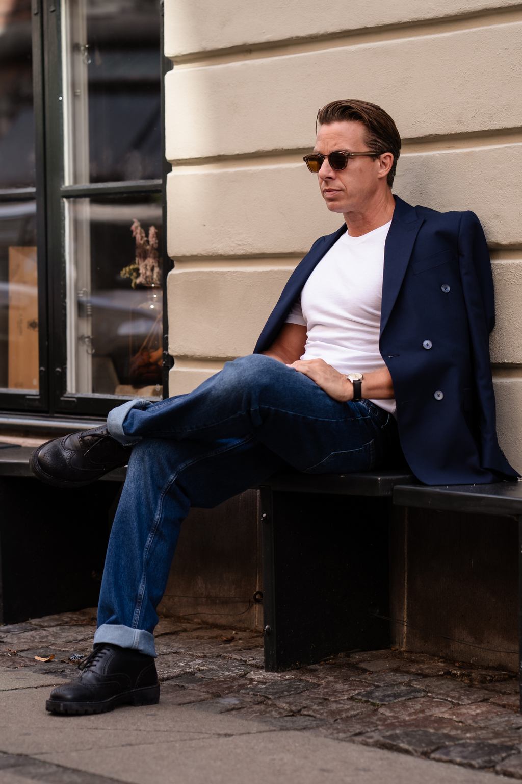 Premium Dobbeltspent Blazer - Navy