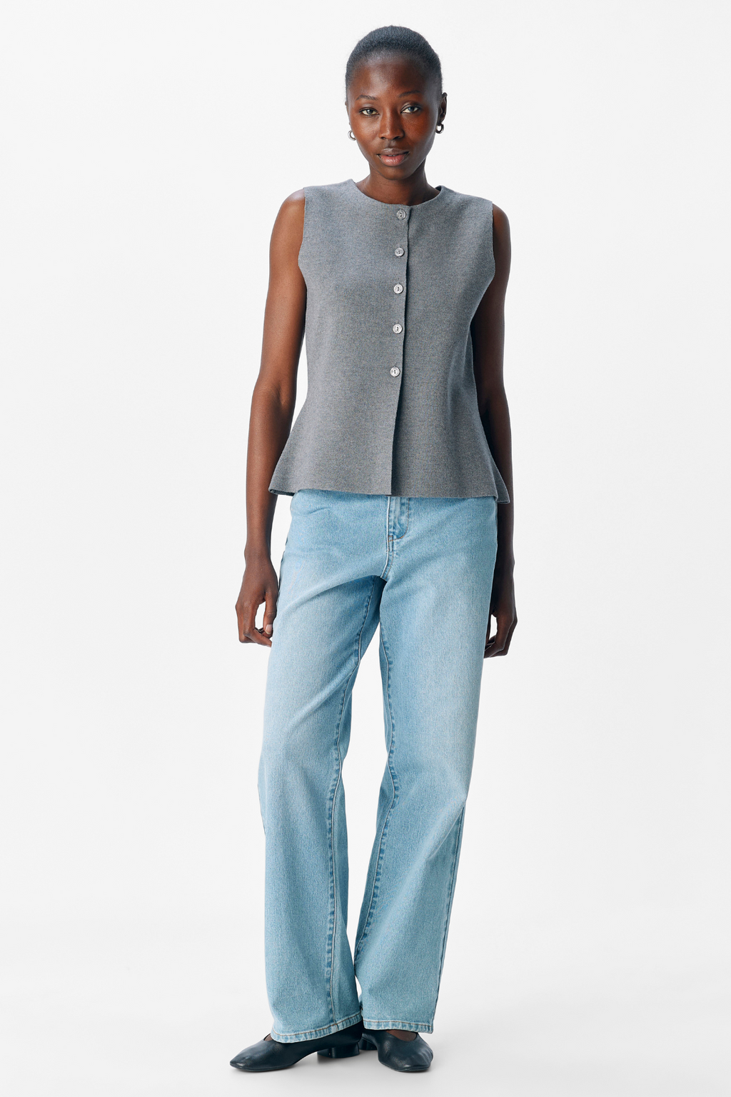 Reynard Strikkevest - Mellomgrå Melange