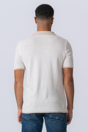 Strikket Pologenser - Ecru