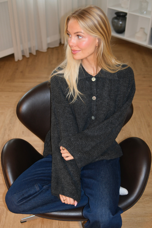 Josie Strikket Pologenser - Grafitt