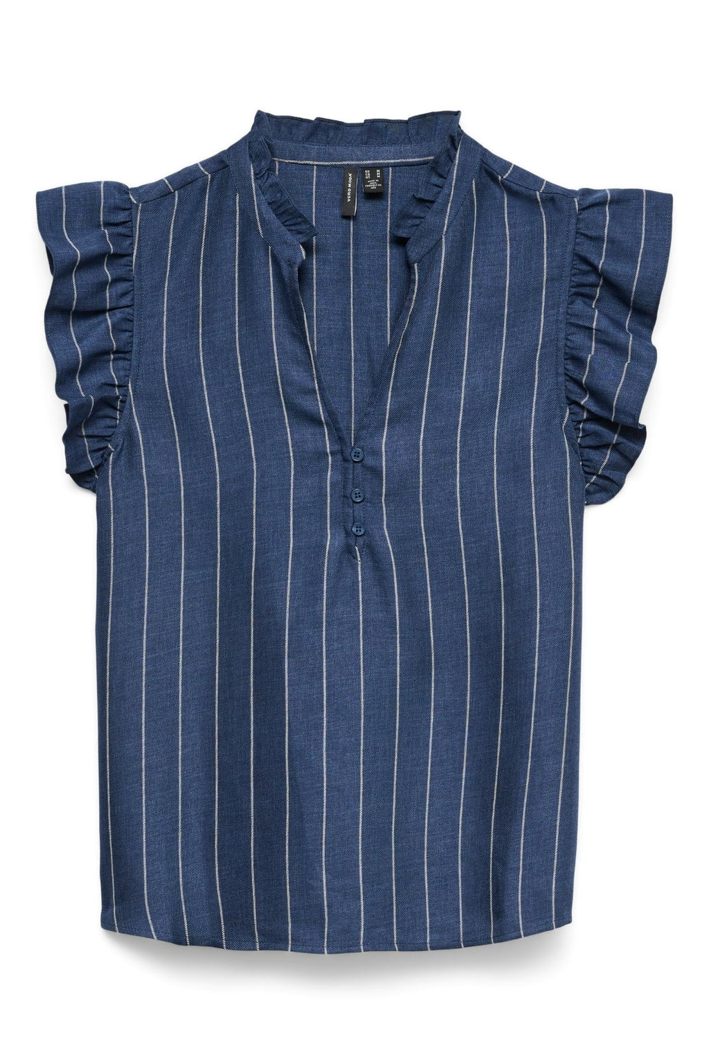 Odette V-hals Topp - Mørk Denim / Hvit