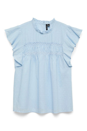 Trine Lace Top - Lyseblå