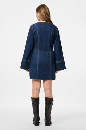 Flora Denimkjole - Mørkeblå Denim