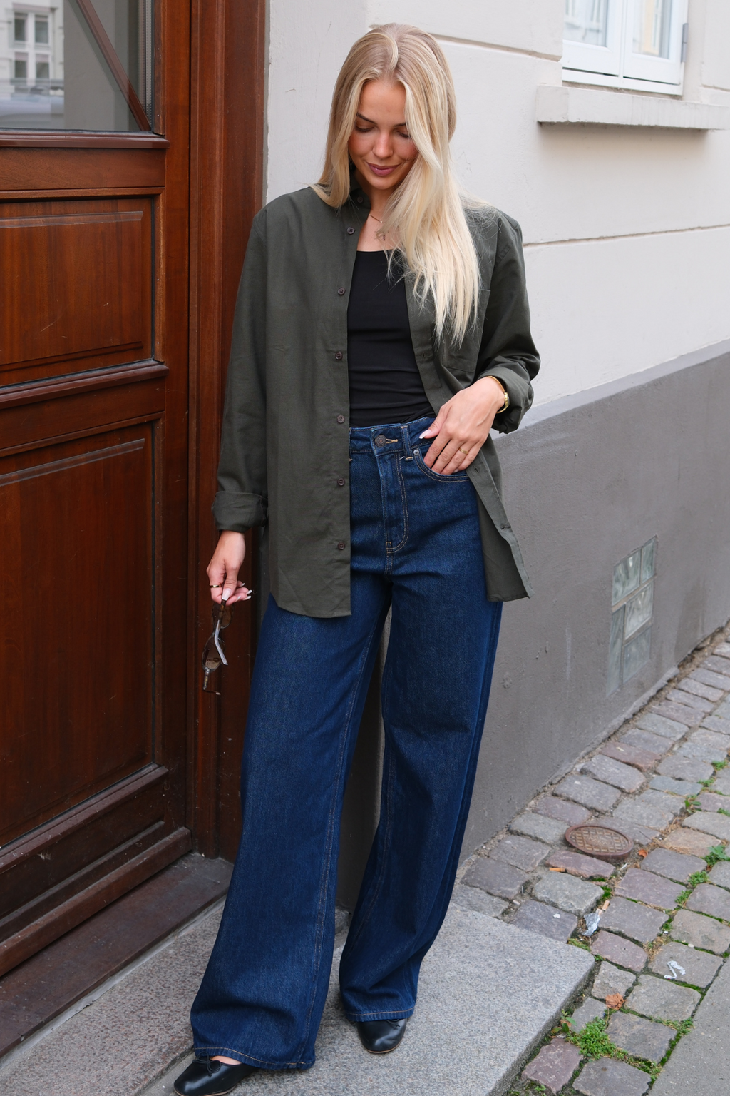 Boyfriend Oxford Skjorte - Mørkegrønn