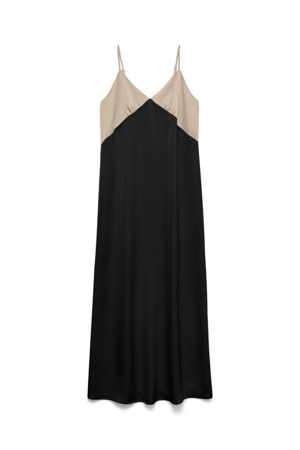 Joy Singlet Ankle Kjole - Cement Black Contrast