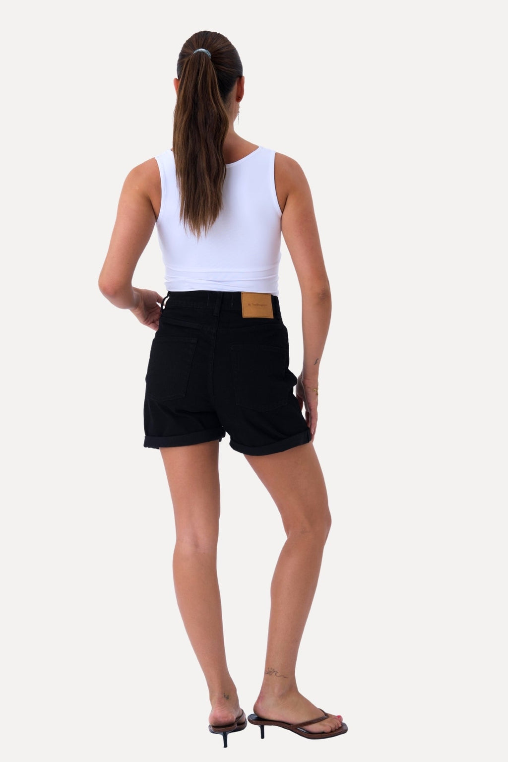 Denim Shorts - Black Denim