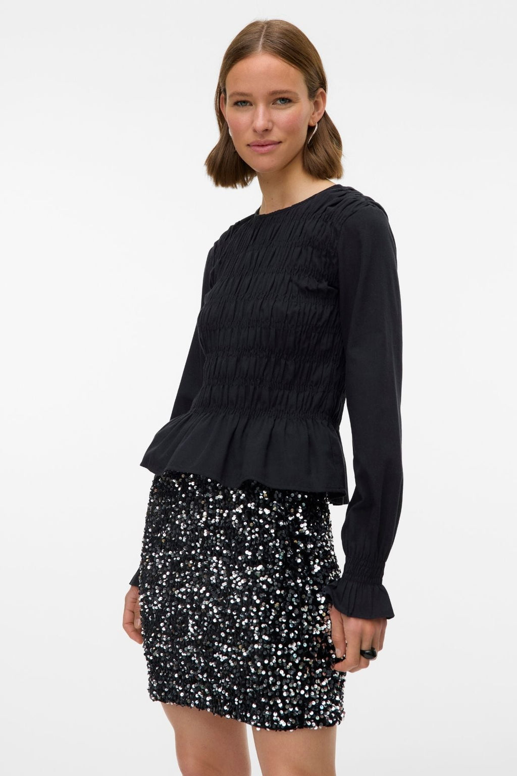 Bella Kort Skjørt - Svart Sølv