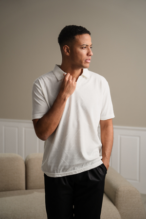 Atlas Teksturert Polo - Hvit