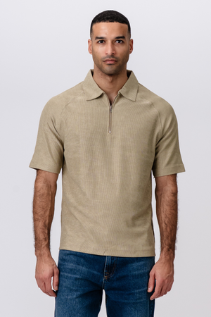 Enzo Kortermet Half Zip - Khaki