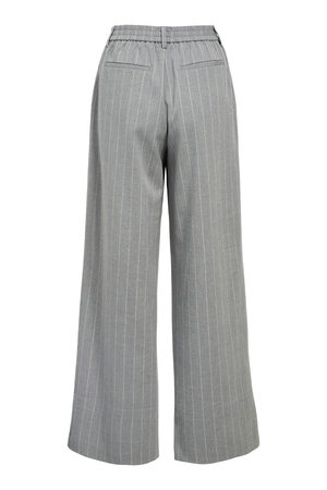 Lisa Wide Pant AOP - Medium grå melange