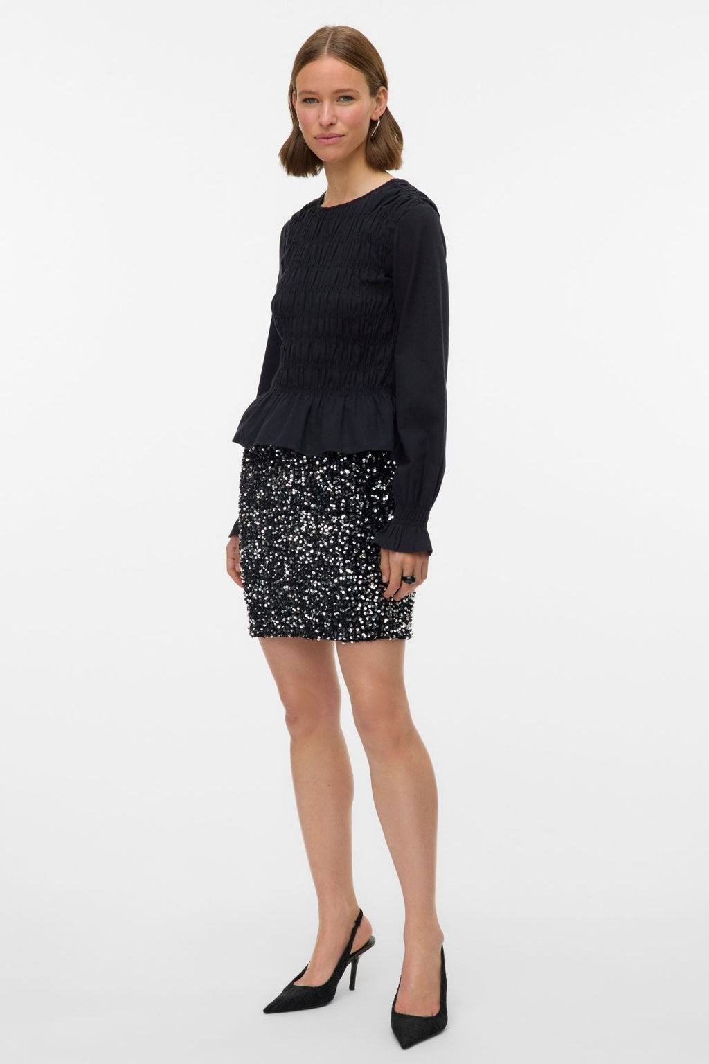 Bella Kort Skjørt - Svart Sølv