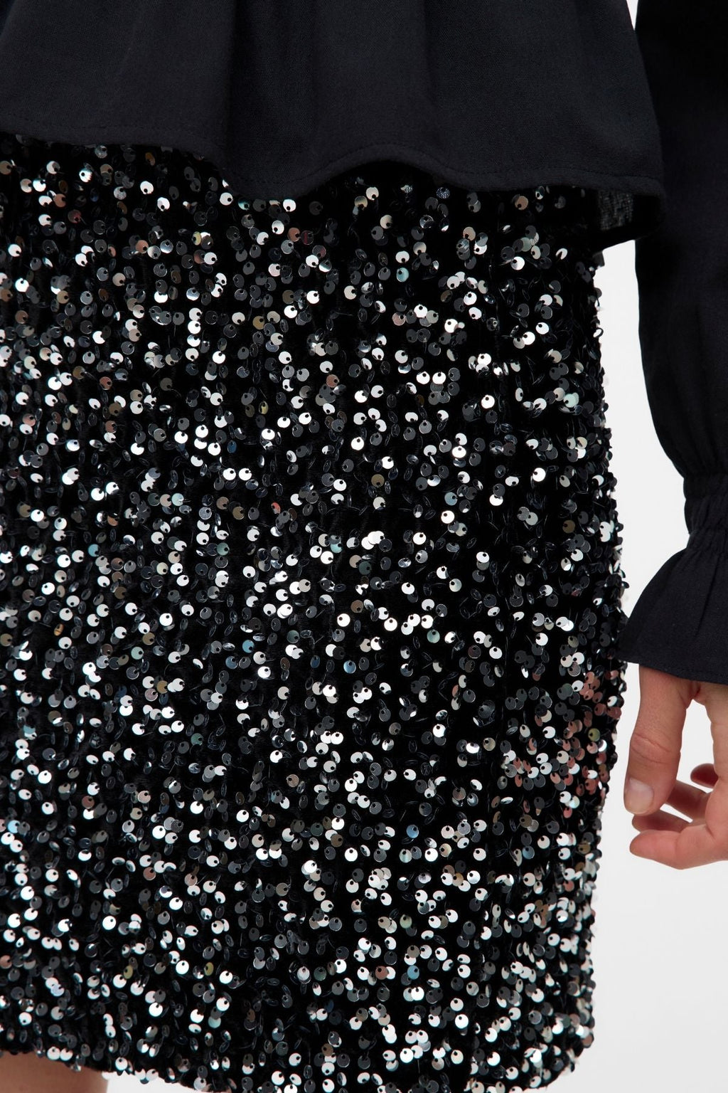 Bella Kort Skjørt - Svart Sølv