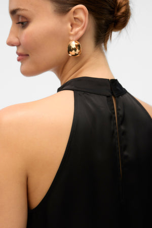 Elena Halterneck Kort Kjole - Sort