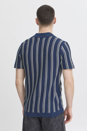 Stripet Pullover - Blå