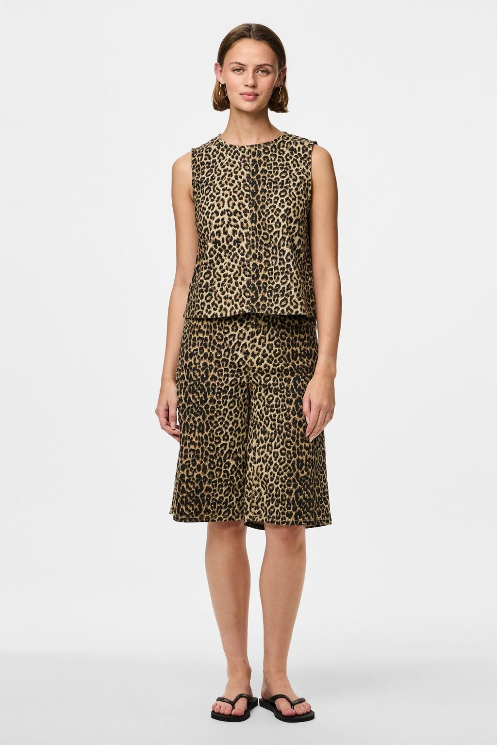 Salume Denim Top - White Pepper Leo