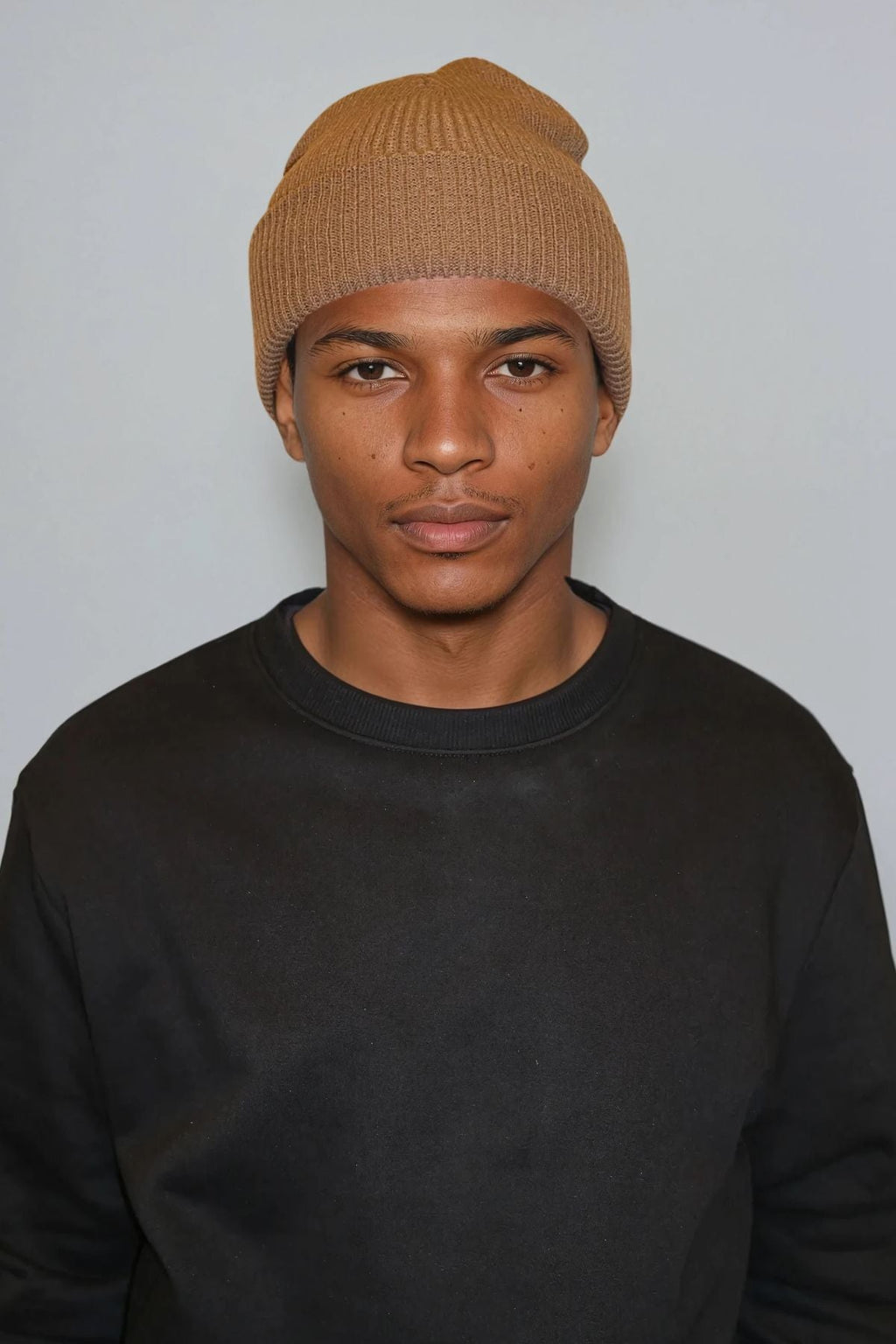 Strikket lue - Kaffe