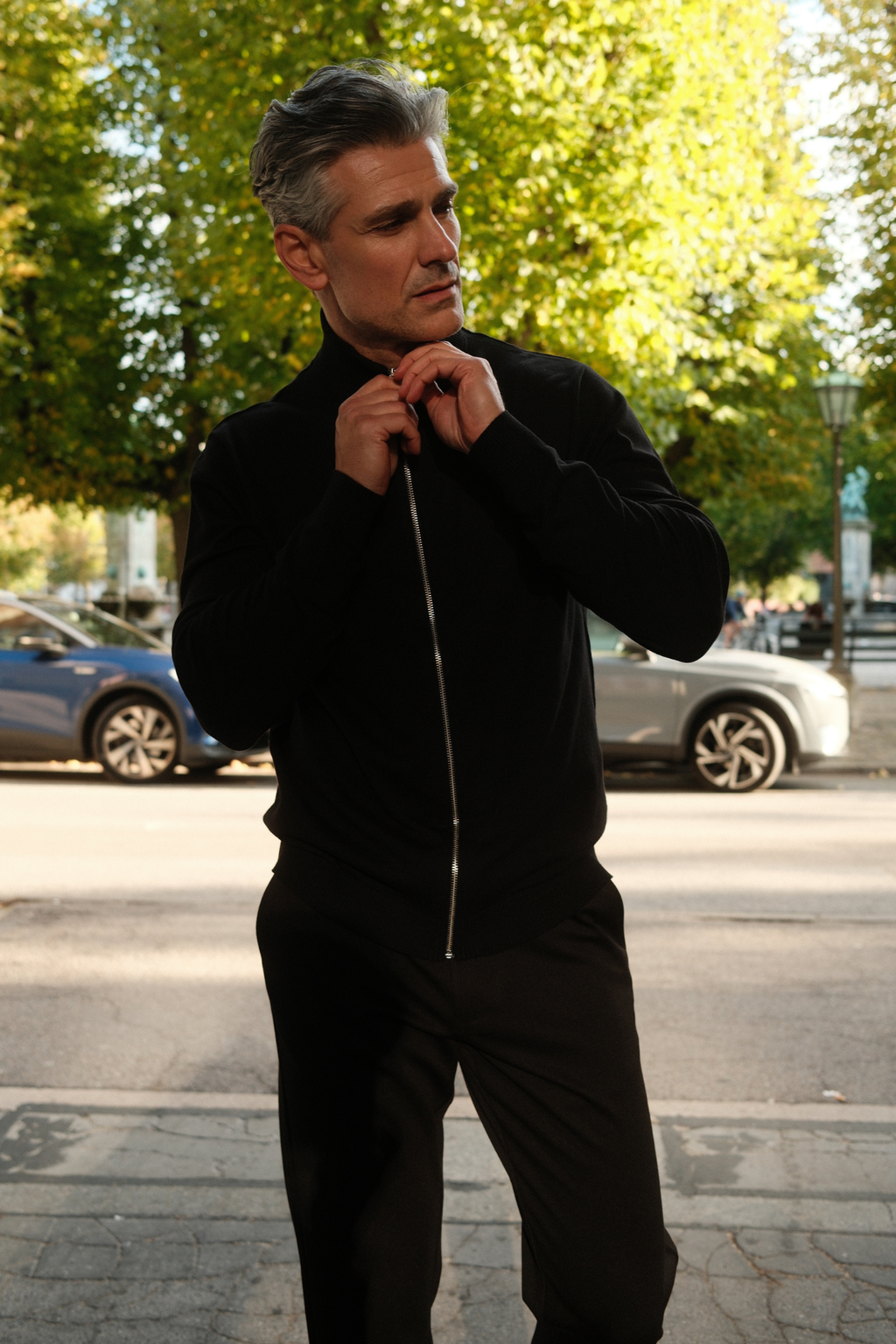 Pullover Zip Cardigan - Svart