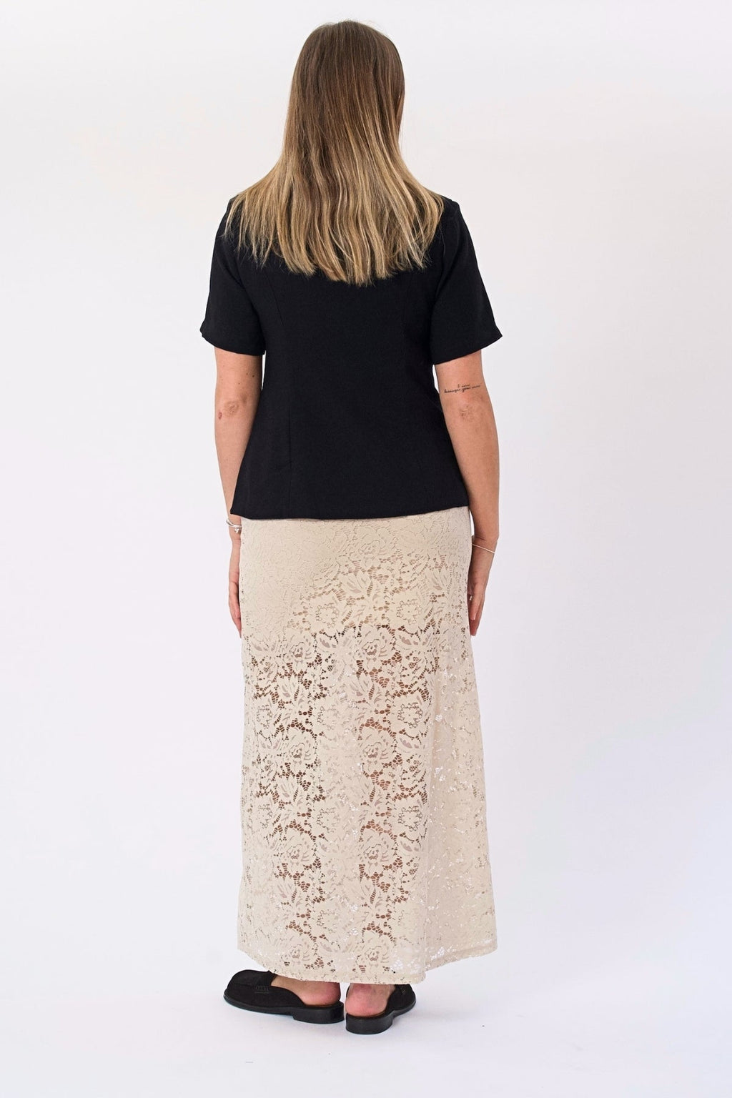 Amara Lace Maxiskjørt - Lys Beige