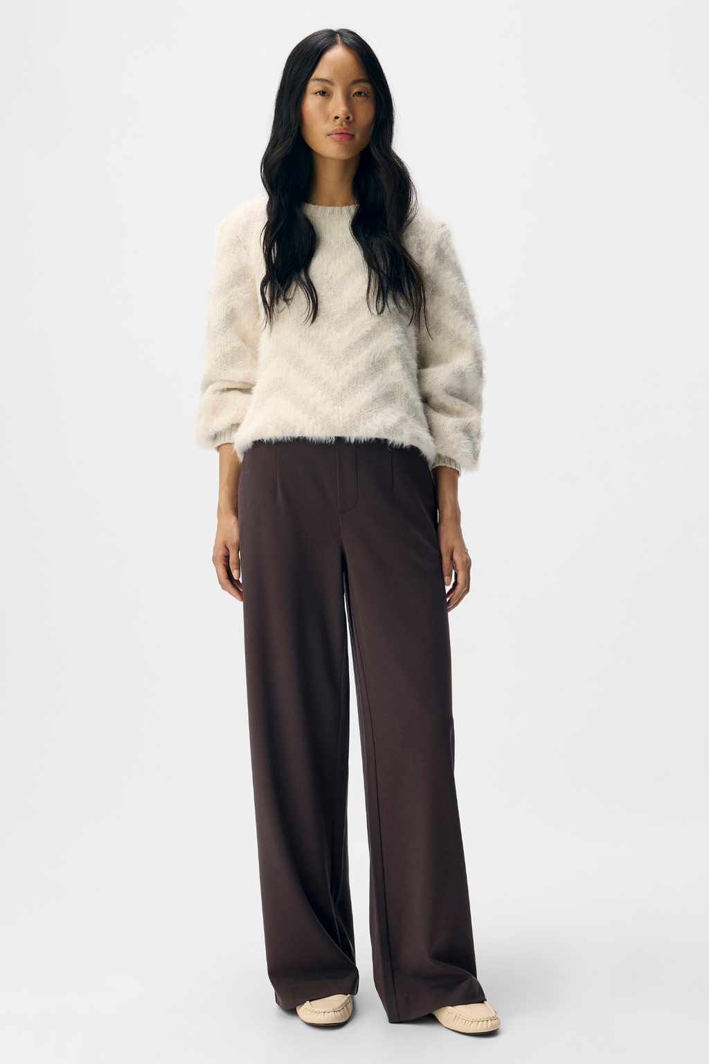 Lisa Wide Pant - Sjøbrun