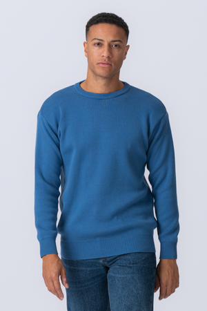 Crewneck Knit Sweater - Blå