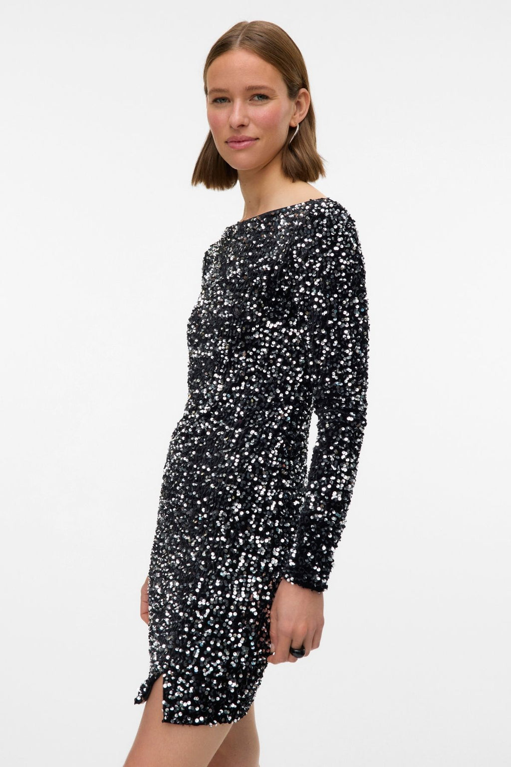 Bella Kort Kjole - Black Silver