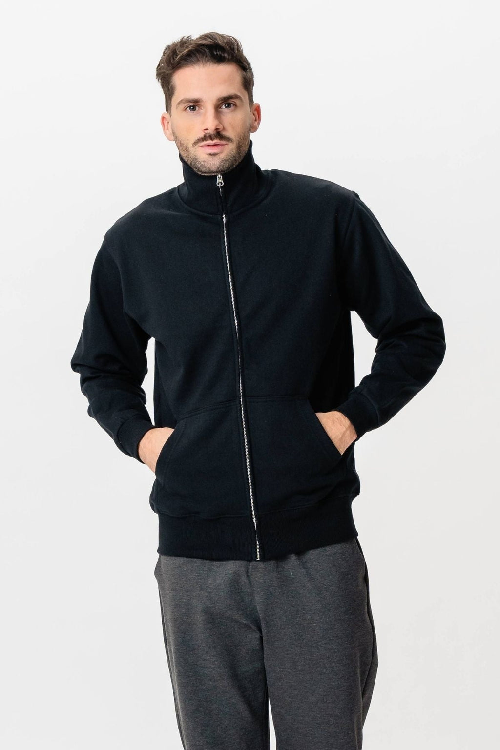 Sweatshirt Zip - Svart