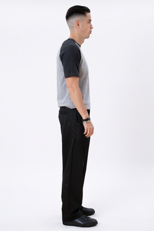 Basic raglan T-shirt - Svart-Lys Grå