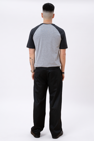 Basic raglan T-shirt - Svart-Lys Grå