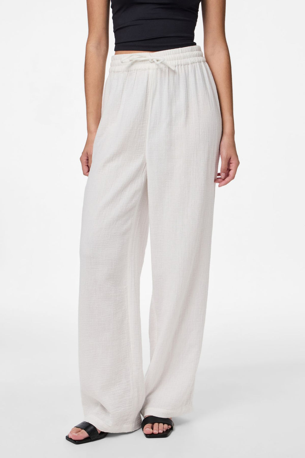 Sastina High-Waisted Wide Pants - Cloud Dancer