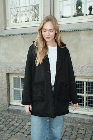 Shearling Kåpe - Svart