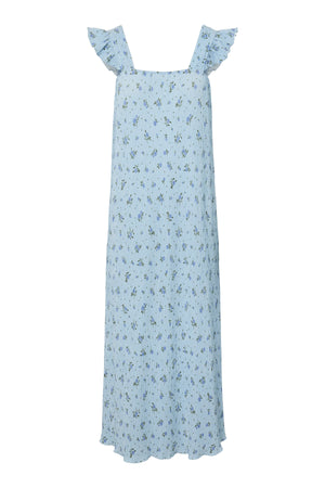 Flora Stroppkjole med kapper - Cashmere Blue