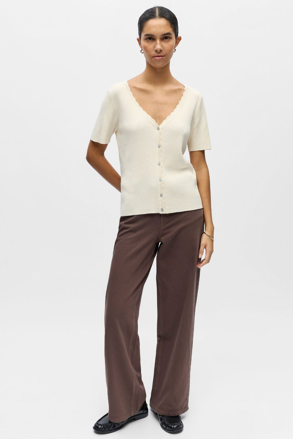 Kelly Re V-Hals Cardigan - Birch