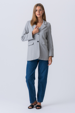 Claire Oversized Blazer - Lys Grå