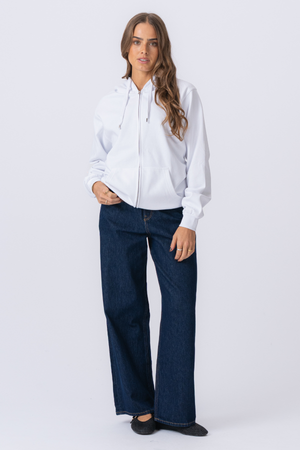 Basic Zip Hettegenser - Hvit