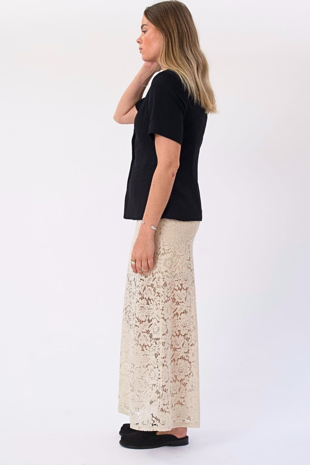 Amara Lace Maxiskjørt - Lys Beige