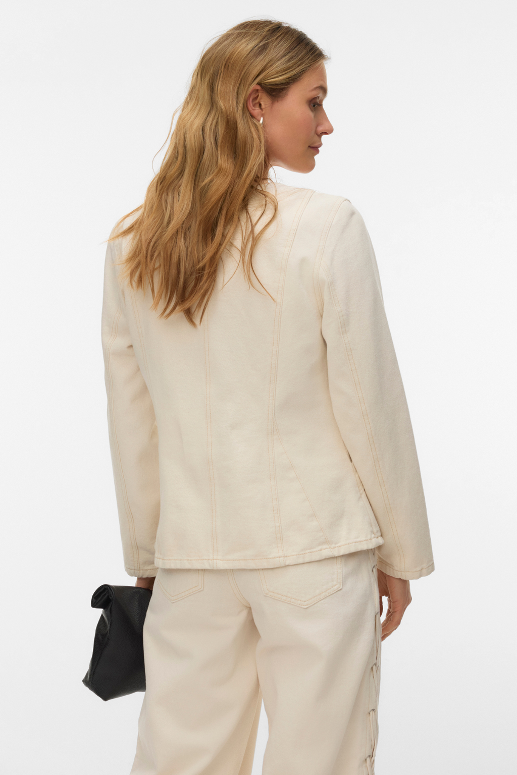 Leva String Ecru Denim Jakke - Ecru