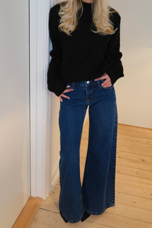 Bianca Jeans med Lavt Liv - Medium Blue