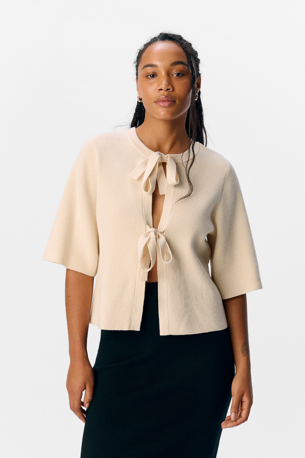 Julla Parvi 2/4 Strikket Cardigan - Sandshell