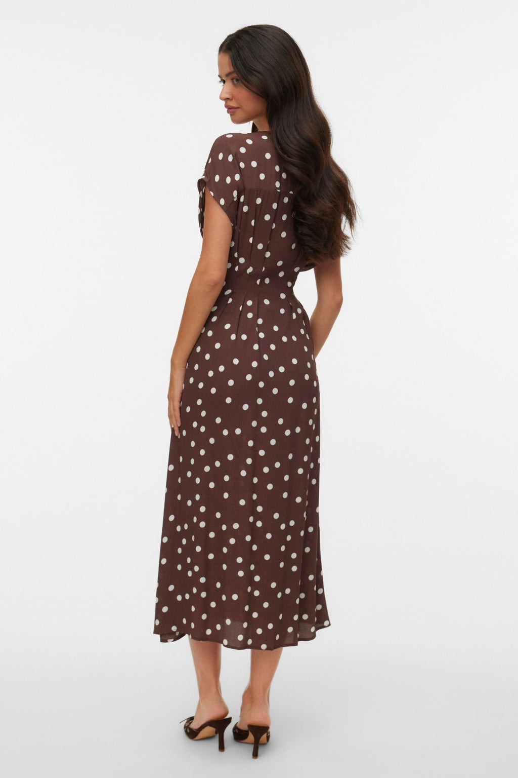 Elisa Pleat Shirt Dress - Chocolate Martini - Snow White Prikker