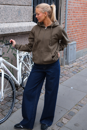 Basic Zip Hettegenser - Army