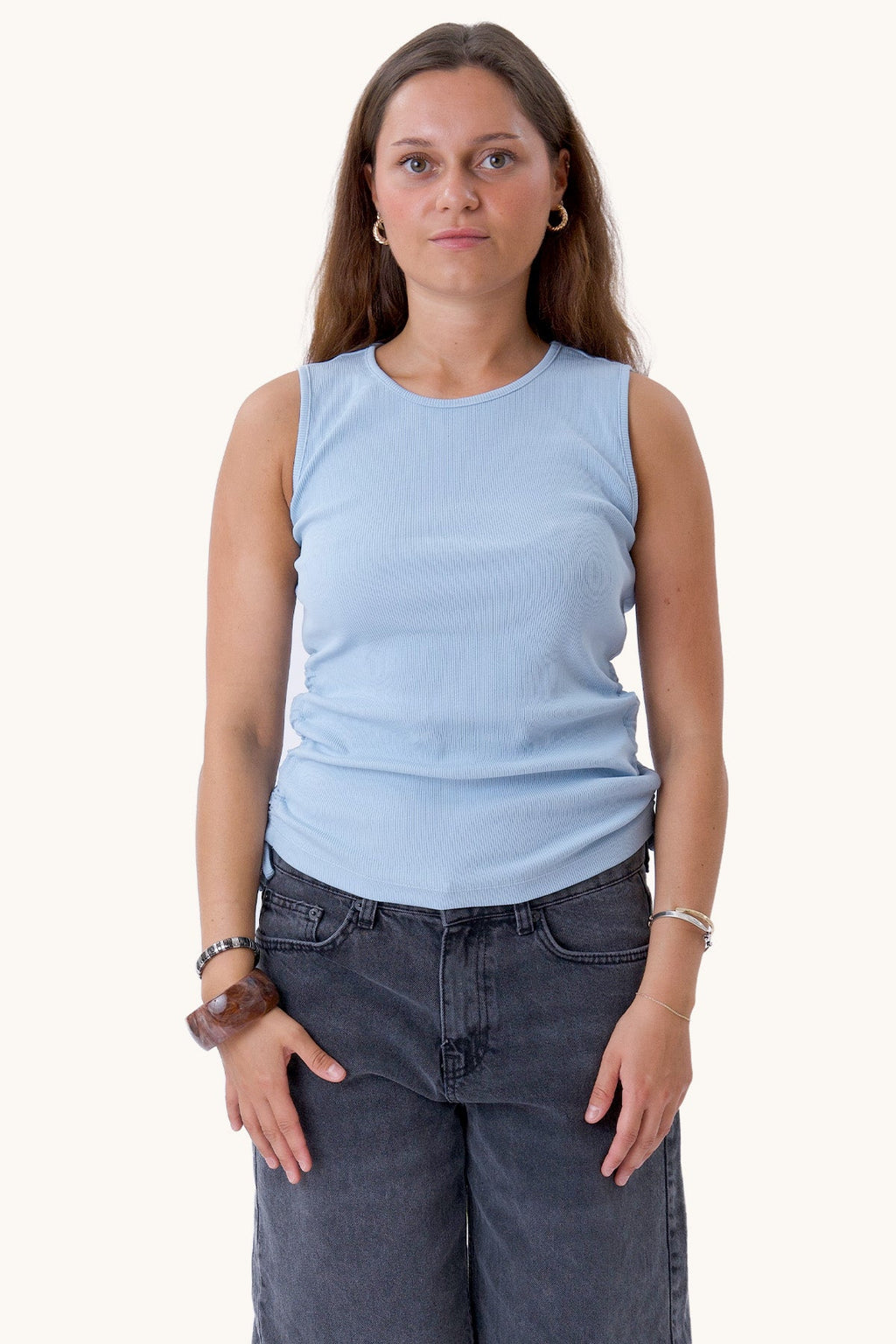 Kennedy O-Neck Topp - Cashmere Blue