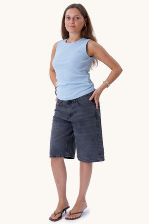 Kennedy O-Neck Topp - Cashmere Blue