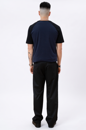 Basic raglan T-shirt - Svart-Navy