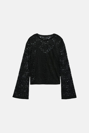 Kanya O-Neck Short Top - Svart
