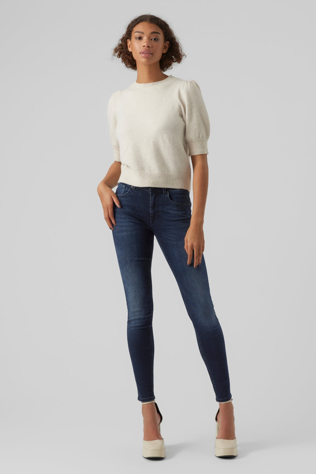 Doffy O-Neck Genser - Birch Melange